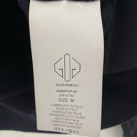 GOLDEN GOOSE Calla Black Cropped Sweatshirt Size Medium - Picture 7 of 7